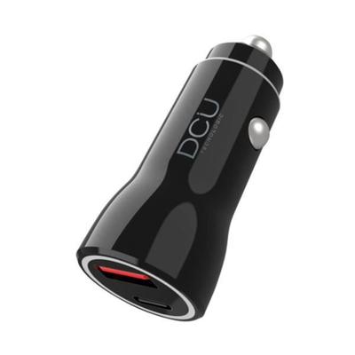 Car Charger - DCU - Double Fast Charge 18W - USB-A and USB-C - Black Color - Universal