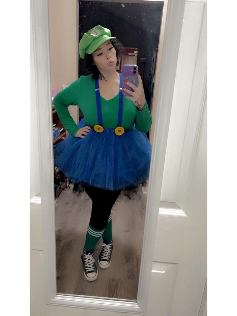 Green Mario Costume Set: Hat, Dress, Gloves, Mustache, Suspenders