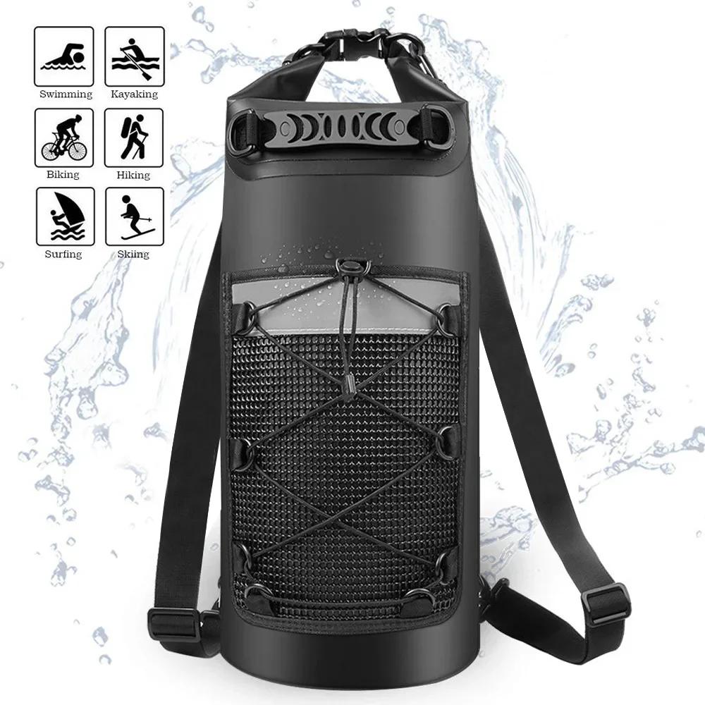 Bolsa Seca de PVC para Natación Paquete 20/30L Bolsas de Hombro Impermeables para Deportes al Aire Libre para Senderismo Rafting Surf Kayak Navegación Mochila