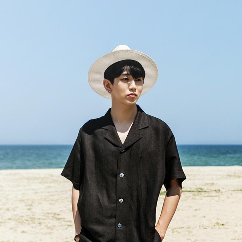 Panama straw hat summer men's tide travel vacation beach hat sun protection men's sun hat gentleman's top hat