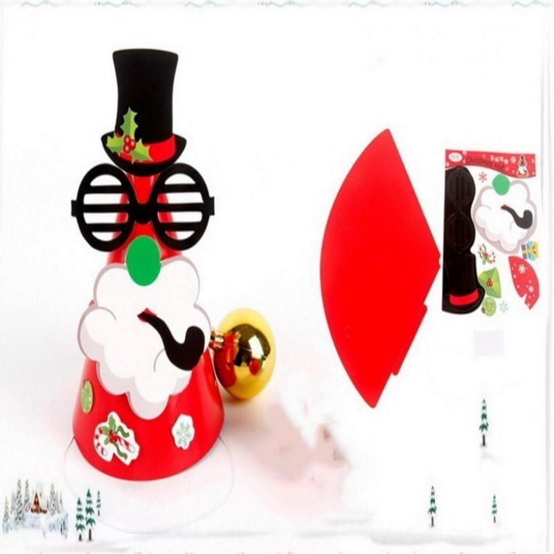 Neu 2 Stück Neuer Weihnachtshut Kinder Papier Dekorativer Hut DIY Party Weihnachtshut Weihnachts Papier H