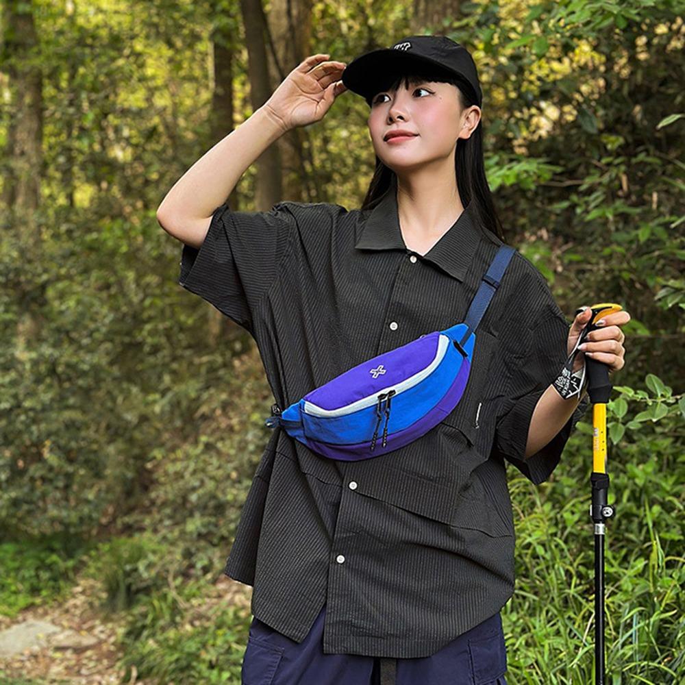 Color Contrast Crossbody Dumpling Bag Large Capacity Men Waist Bag Sports Chest Bag  Boys