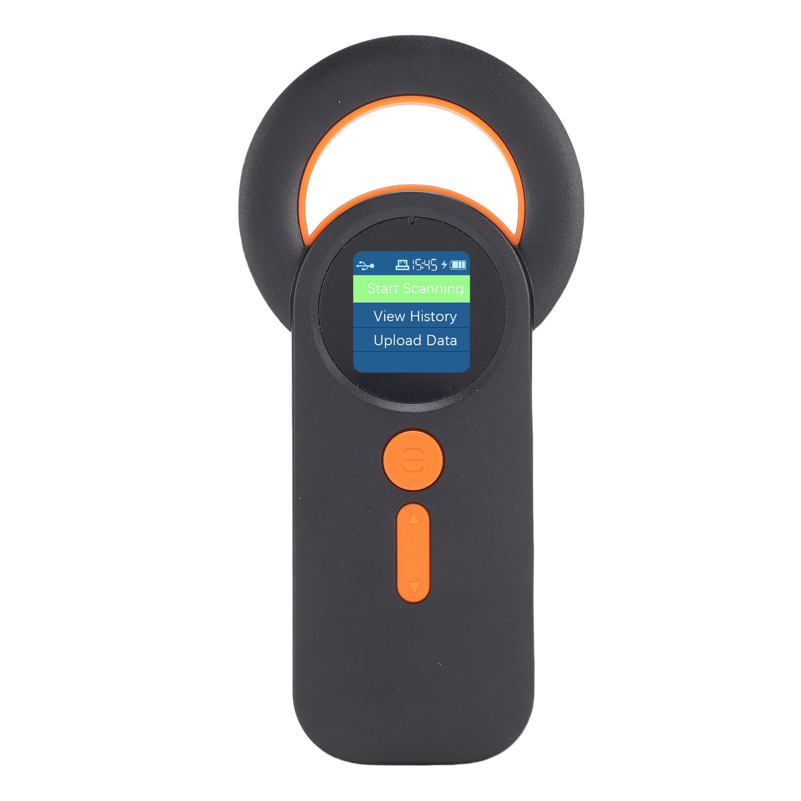 Scanner de Puce Animale 2.4G Sans Fil BT Connexion USB Écran TFT 1,44 Pouce Stockage de 240 Données Support EMID FDX B Puce d'Animal de Compagnie black