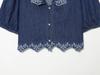 Trendy Puff Sleeve Embroidered Tassel Shirt with Lace Collar - European & American Women's Fashion