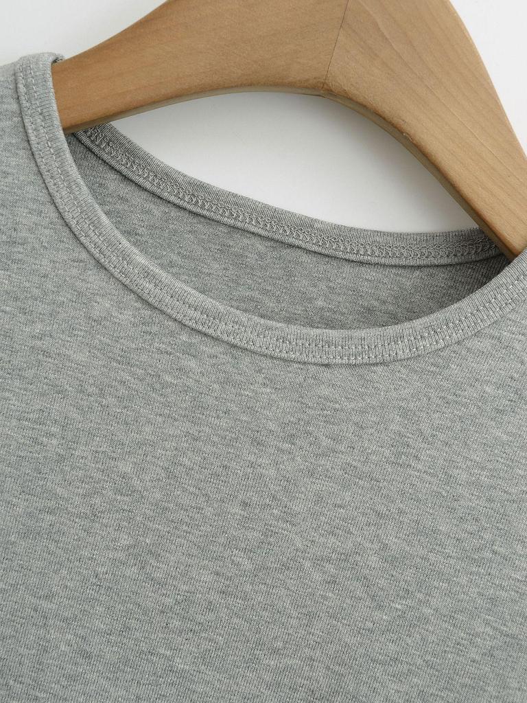 Women's Spicy Crew Neck Solid Color Slim Fit T-Shirt - Summer 2025 Collection