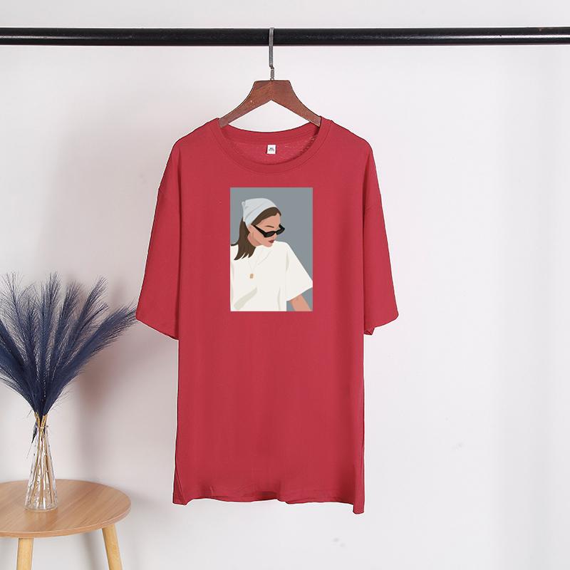 

Женская повседневная базовая футболка с принтом, мягкие футболки в стиле Харадзюку для молодых девушек, футболки в стиле Харадзюку для молодых девушек