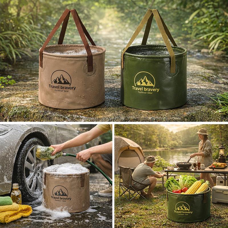 SEAMETAL 10/20L Outdoor Multifunctional Bucket Collapsible Portable Travel Bucket Large Capacity Carrying Bucket Camping Fishing Bucket