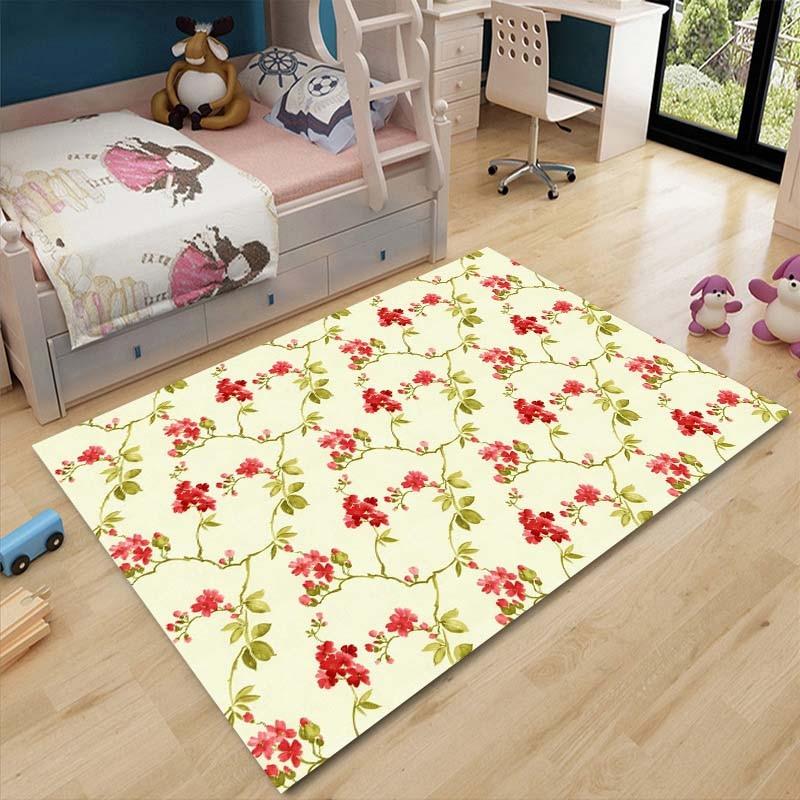 3D Rose Floral Floor Mats Rug Carpet Living Room Doormat Plush Non-slip Chair Mat Bathroom Carpet