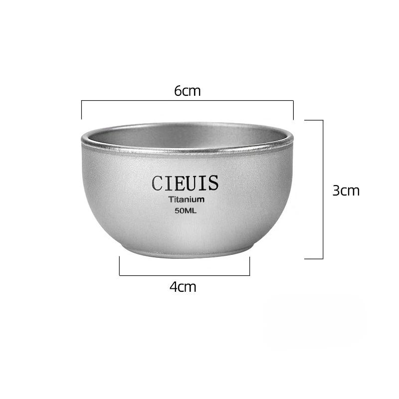 

Мини-чашка для кофе объемом 50 мл, двухслойная термоизолирующая чашка для кофе из чистого титана, суперлегкая винная чашка 50mL