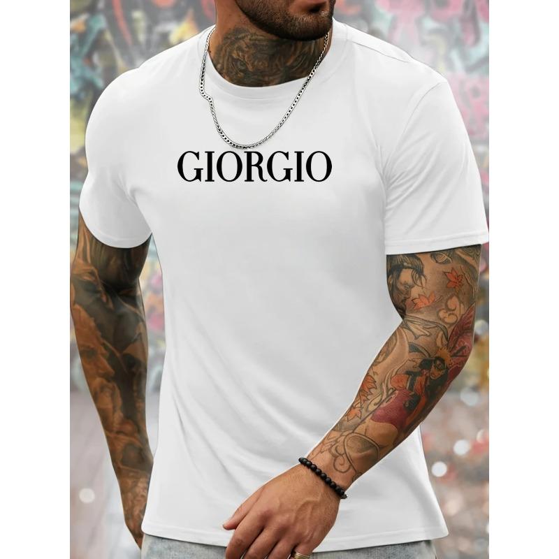 

Men s Short-Sleeve T-Shirt with Iconic Print - Breathable Summer Casual Round Neck Tee, Regular Fit Casual Shirt Suitable for Outdoor & Casual Attire S белый