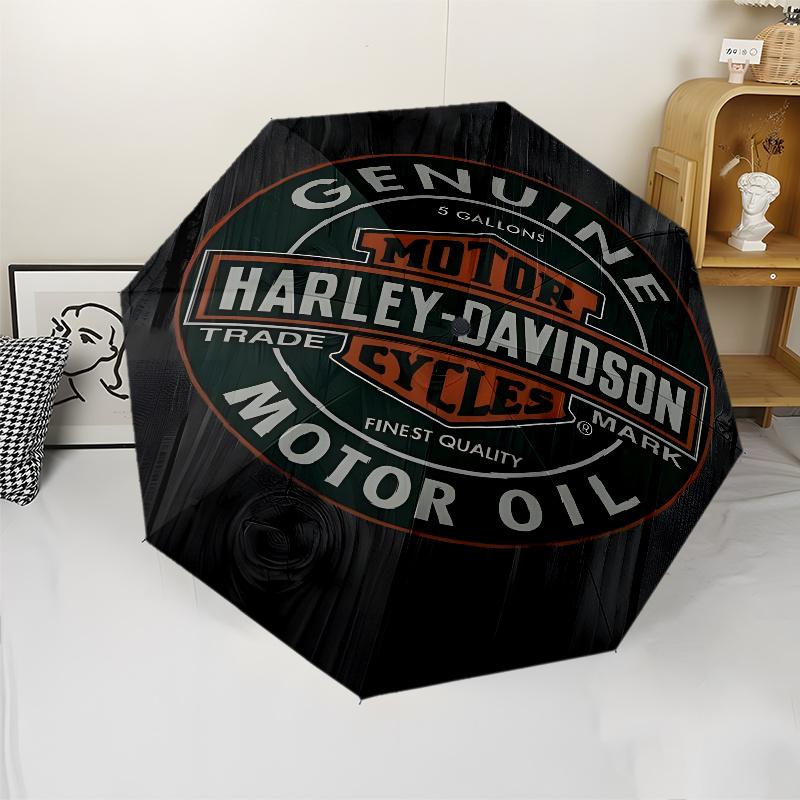 1pc Harley-Davidson Umbrella, Sun Protection, And UV Shielding. It Has Eight Sturdy Ribs for Outdoor Use And Perfect As a Holiday Gift