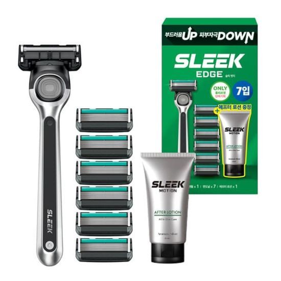 SLEEK Edge Razor Plan (Handle + 7 Blades + Aftercare Lotion 50ml)