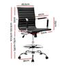 Office Chairs Artiss Office Chair Veer Drafting Stool Mesh Chairs Armrest Standing Desk Black
