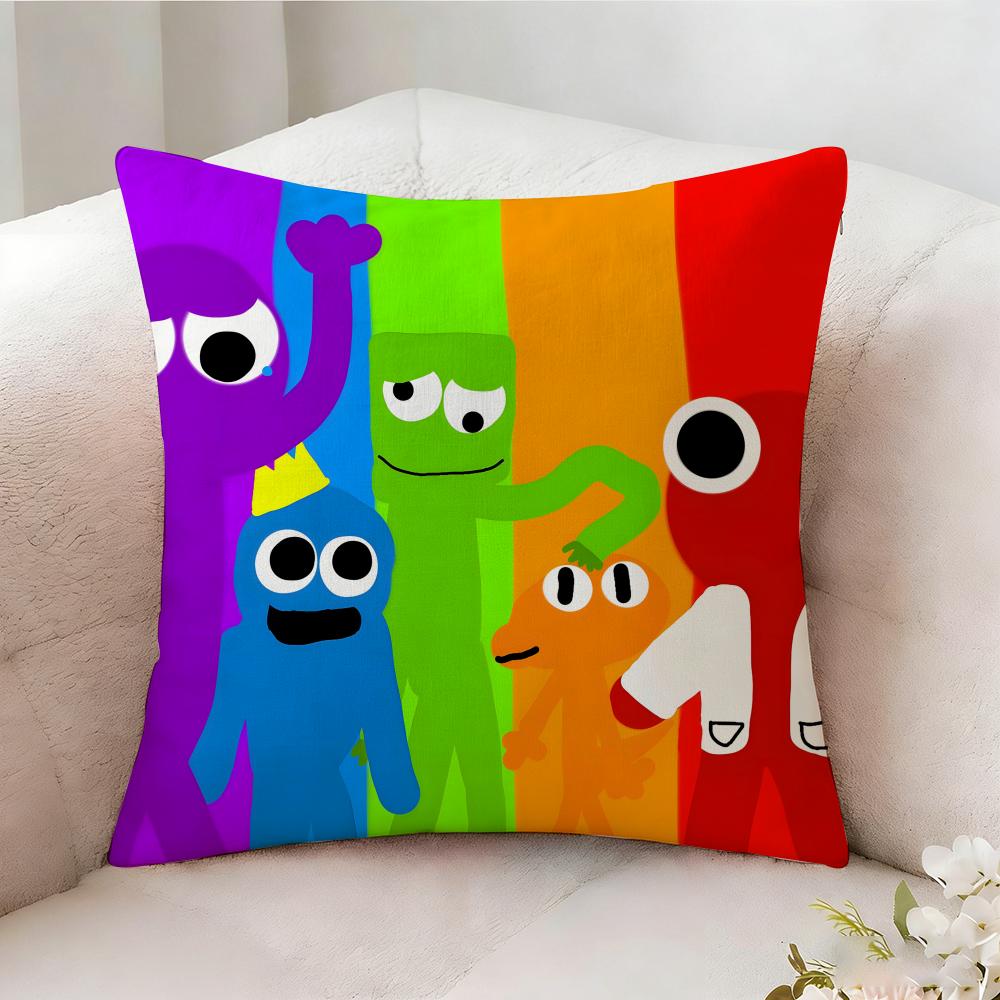 Rrainbow Anime Friends Pillow Case Pillowcase Doublesided Printed Sofa Cushion Bedroom Headboard Pillow