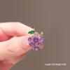 Purple Grape Brooch - Versatile Mini Lapel Pin for Women's Suits, Cute and Secure Anti-Exposure Buckle
