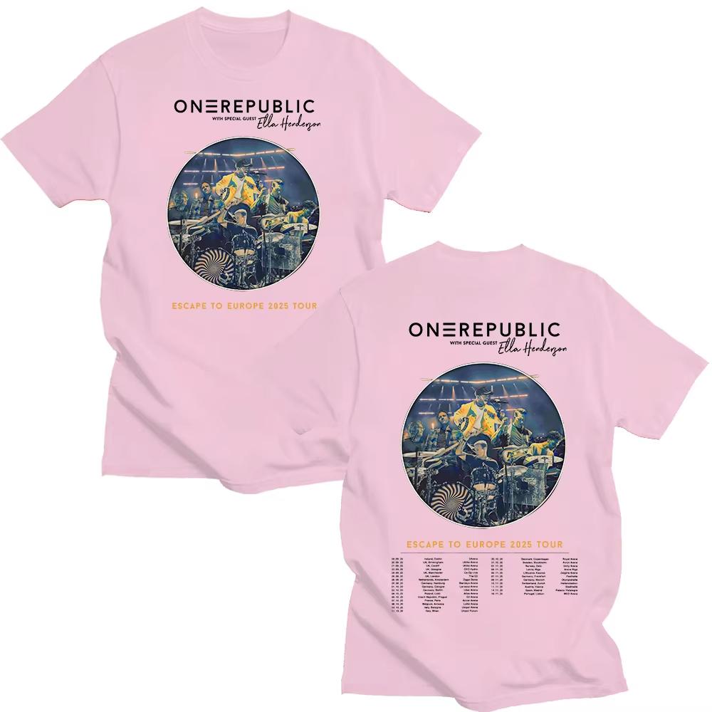 

OneRepublic Escape To Europe 2026 Tour T-shirt OneRepublic Fans Gift Perfect Tee Cotton Casual New Unisex Tops Trends Y2k TShirt S чорний