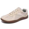 Lightweight Patchwork Barefoot Trainer Shoes For Men, White Gray Matching Gum Rubber Flexible Sole Street Daily Walking Footwear