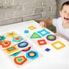 Wooden Geometry Puzzle Board Game Preschool Color Learning Geometric Shape Matching Puzzle Toddlers Boys Girls Educational Puzzle Toy
