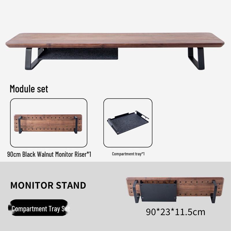 Computer Monitor Riser with Storage Tray