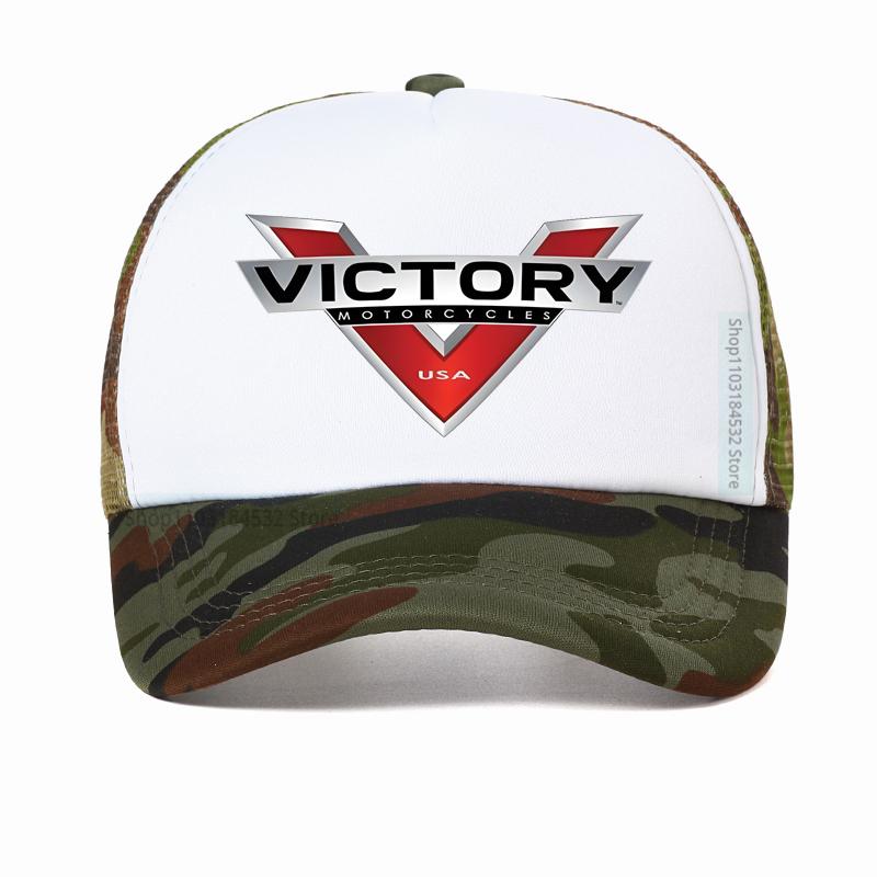 Victory Motorcycle Basebollkeps utomhussporter justerbar keps Sommar sval nät andningsbar keps racinghatt