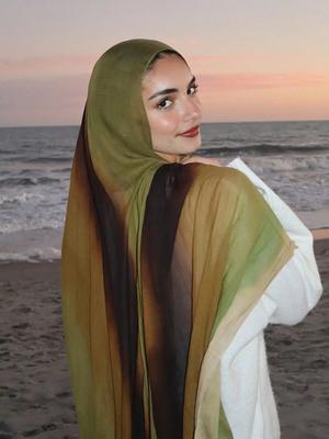 Neuer Damen-Aquarell-Hijab Schal Bandana Stirnband Vintage Luxus Strand 180cm Lang Taschentuch Böhmisch Muslimisches Zubehör 2025