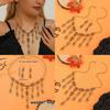 Halloween Skeleton Pendant Necklace And Earrings With Geometric Design For Women
