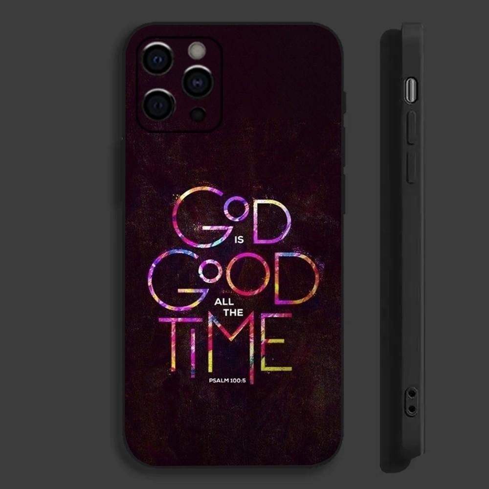 Verse of The Christian Bible Jesus Phone Case For Apple iPhone 15,14,13,12,11,Pro,X,XS,Max,XR,Plus,Mini Soft Black Cover