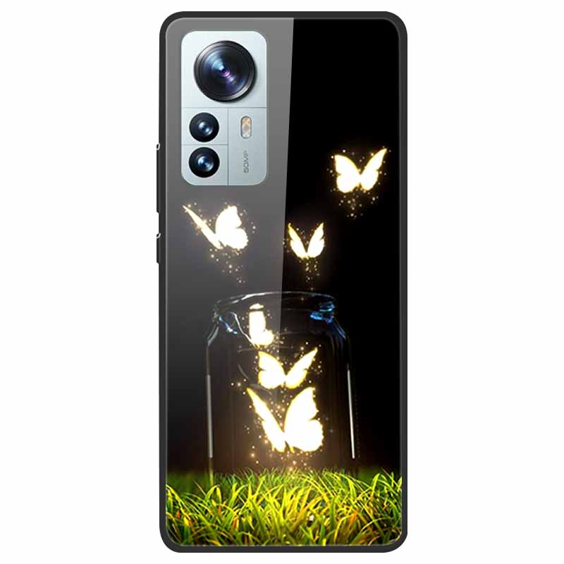 Tempered Glass Case For Xiaomi 12 Pro Cover Hard Shockproof Cases for Xiaomi Mi 12X 12 Lite Pro Funda 12Pro Coque Luxury Wolf