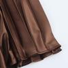 2025 Spring Women's European & American Silk Satin Midi Pleated Skirt