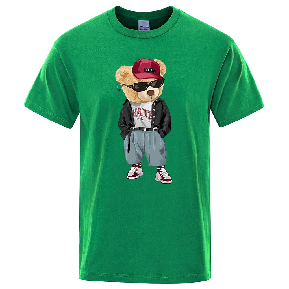 Men 2024 Fashion Ted Bear T Shirt Pure Cotton Tops Tee Funny Men Short Sleeve Crewneck Tees Summer Oversized Female T-Shirts