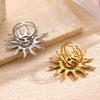 Vintage Sun Stainless Steel Rings for Women Exaggerated Gold Color Sunflower Ring Fashion Statement Jewelry Accessories Gift