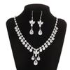 Water Drop Heavy Industry Necklace Earrings Set Luxury Light Luxury Atmospheric Set Zircon Heavy Industry Set Classic