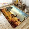 Wild Animals Deer Wildebeest Carpet for Living Room Bedroom Rug Kitchen Door Kids Unslip Floor Mats Birthday Gift Alfombra Rug