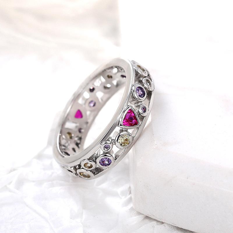 Bagues de mariage géométriques colorées en zircone cubique pour femmes, Design Unique, Vintage, bijoux de fête, livraison directe