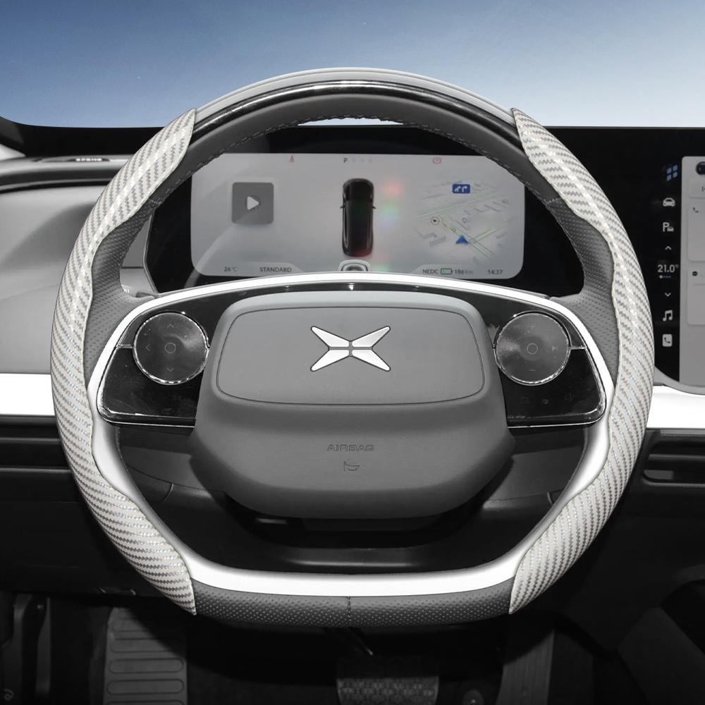 Zkfan8 Convient pour le volant Xpeng Texture Fibre de Carbone avec Design Segmenté à Libération Rapide, Durable, pour les Modèles Tels que G6 G9 P7 P7+