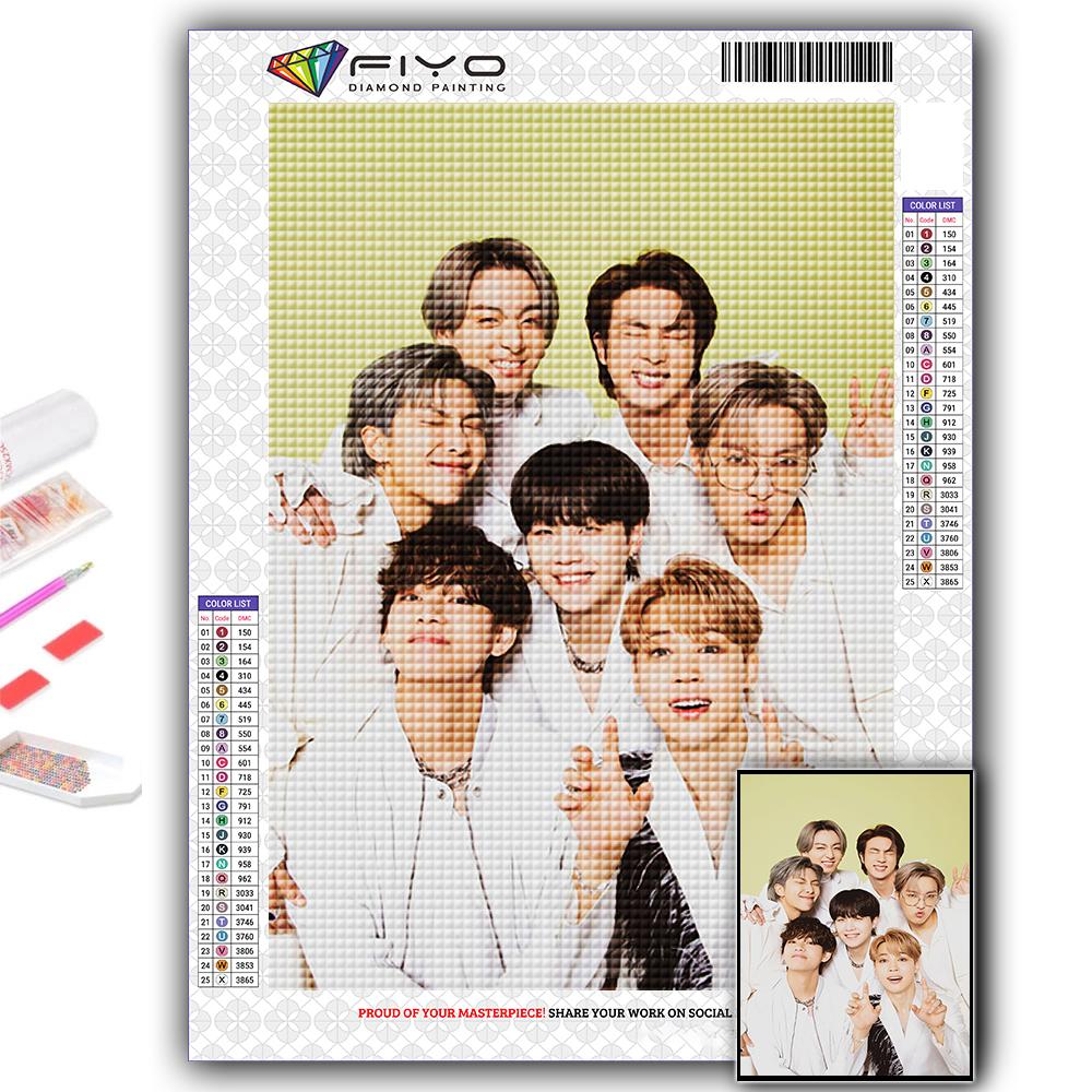 5D DIY Diamond Painting Cross Stitch Korean Boy Group Diamond Embroidery Mosaic Wall Art Home Decoration