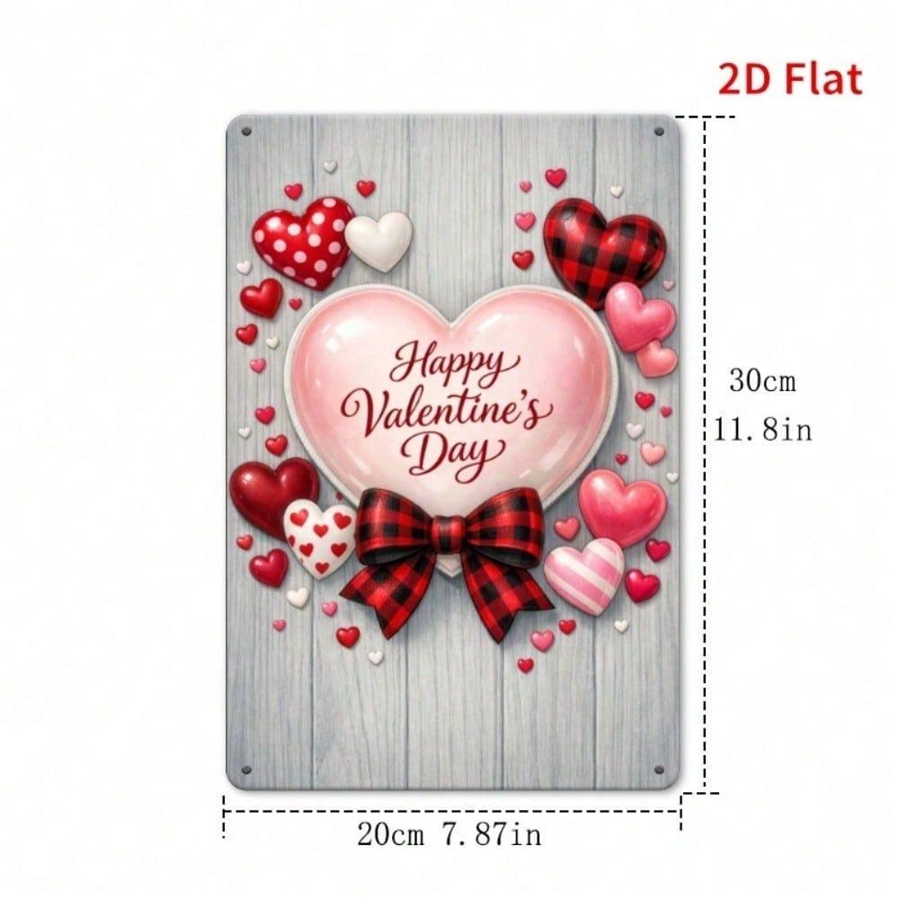 Vintage Heart Metal Plaque Waterproof Wall Art Romantic Valentine Decor