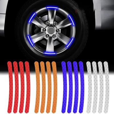 20pcs Creative Decoration Tire Rim Reflective Strips Luminous Motorcycle Wheel Sticker
