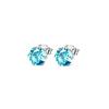 Sweet And Luxurious  Jewelry, European And American Sparkling Personality, Bride'S Wedding, Blue Zircon Earrings