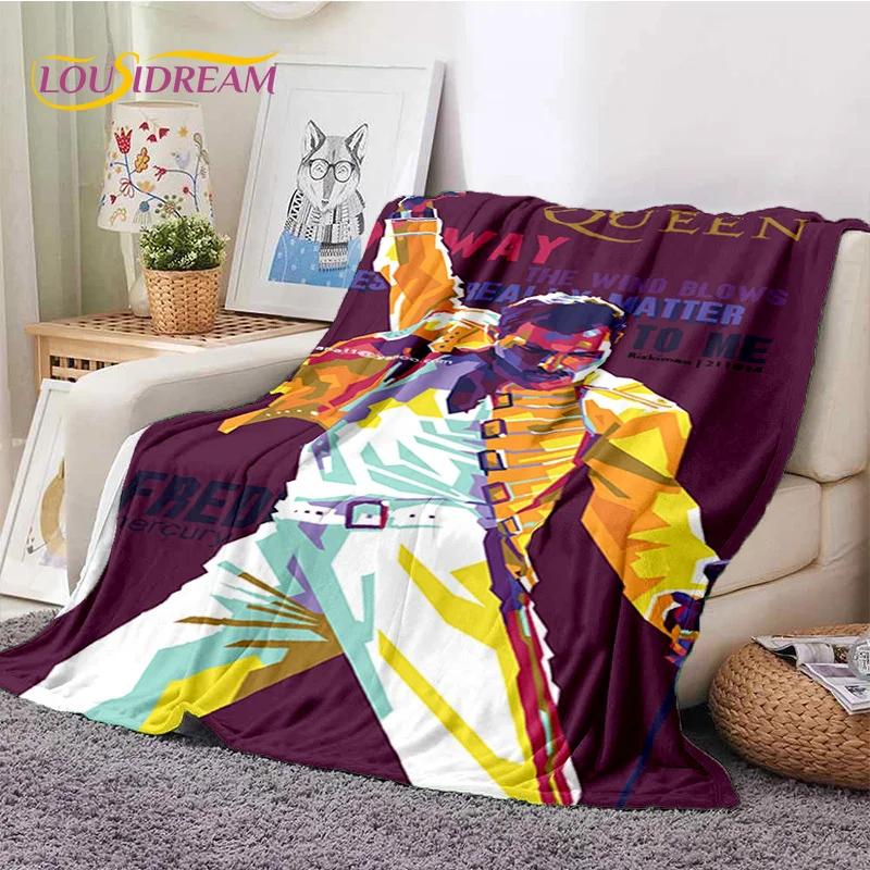 Klassiker Queen-Rockband Freddie Weiche Flanelldecke für Betten Schlafzimmer Sofa Picknick, Überwurfdecke zum Zudecken Outdoor-Freizeit Geschenk