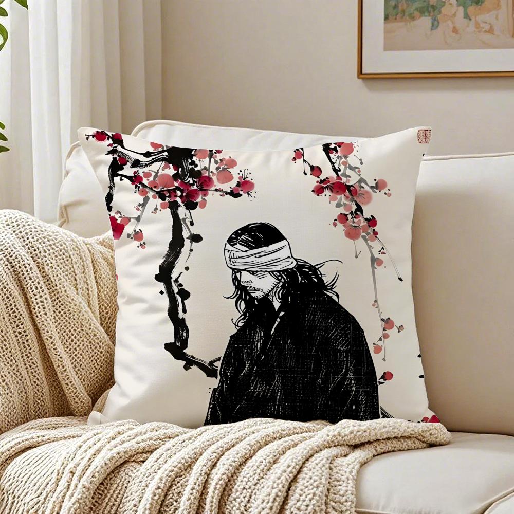 Epic Samurai Manga V-Vagabond Cushion Cover Pillowcase Anti-Dustmite Living Room Sofa Decor Cushion Room