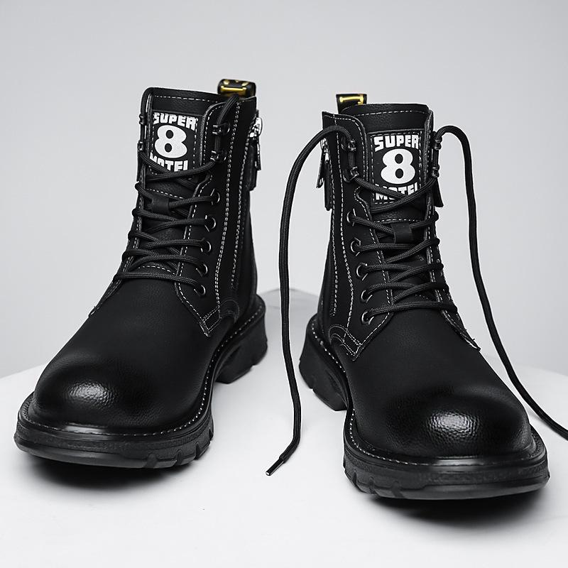 Herren Martin Stiefel 2025 neu Winter Samt verdickt Baumwollschuhe lässiger Trend High-Top vielseitig warme Stiefel