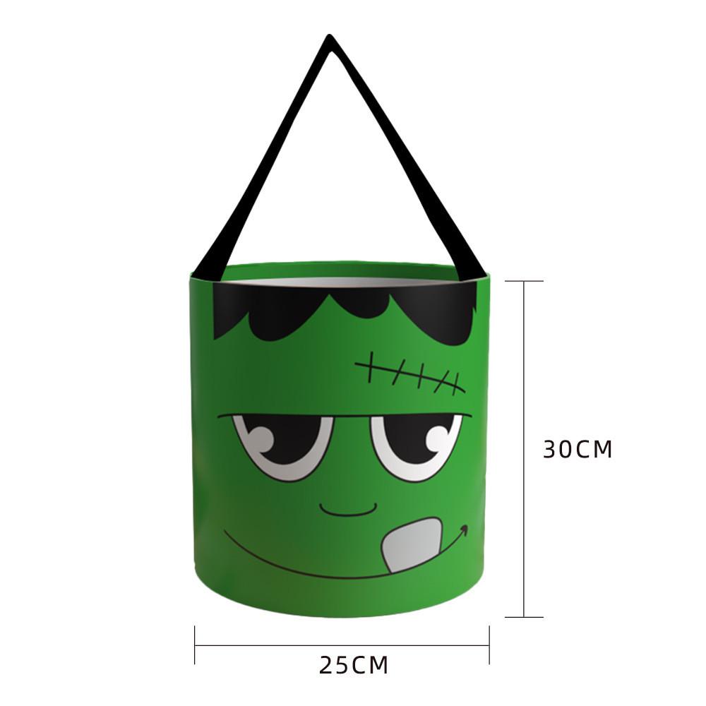 Halloween Pumpkin Bag With Cartoon Design For Trick Or Treat Candy Collecting
