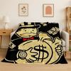 Monopoly Dollar Rich Game Cartoon Flannel Blanket Soft Warm Throw Blanket for Bedroom Living Room Bed Travel Camping Picnic