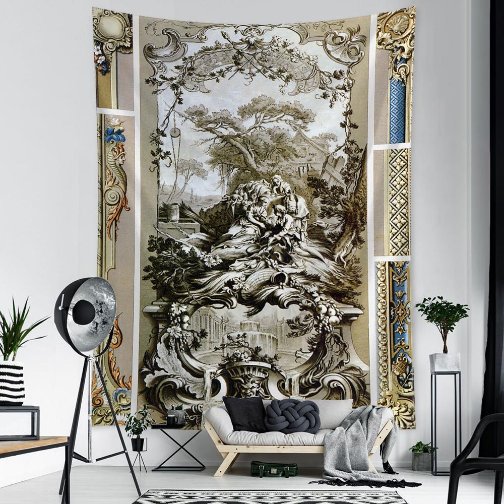 Figuri de Palat de epocă Tapiserie Artă Egipt Tapiz Print Agățat Perete Fundal Pânză Vrăjitorie Decor Boho