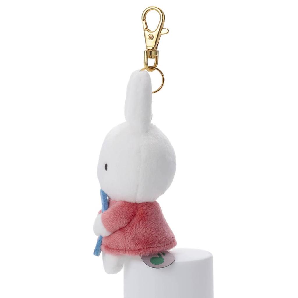 Takara Tomy Arts (TAKARATOMY A.R.T.S) Bruna MIFFY & MUSIC Chokkori-san Key Charm Mascot Miffy (Blue Whistle) Plush Toy, Approximately 15cm Tall