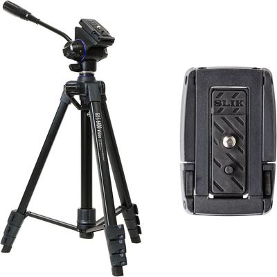 SLIK 6400 VIDEO Smartphone Statief met Nog Een Extra Snelkoppelingshendel 21mm Pijpkop voor Video 1580mm Totaal Snelkoppeling GXS6400VST Speciale GX-S Set, Vergrendeling,