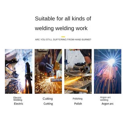 1Pair Breathable Welding Gloves Cowhide Thickened Work Safety Glove Wear Resistant Heat-insulating Labor Protection Gloves Adult