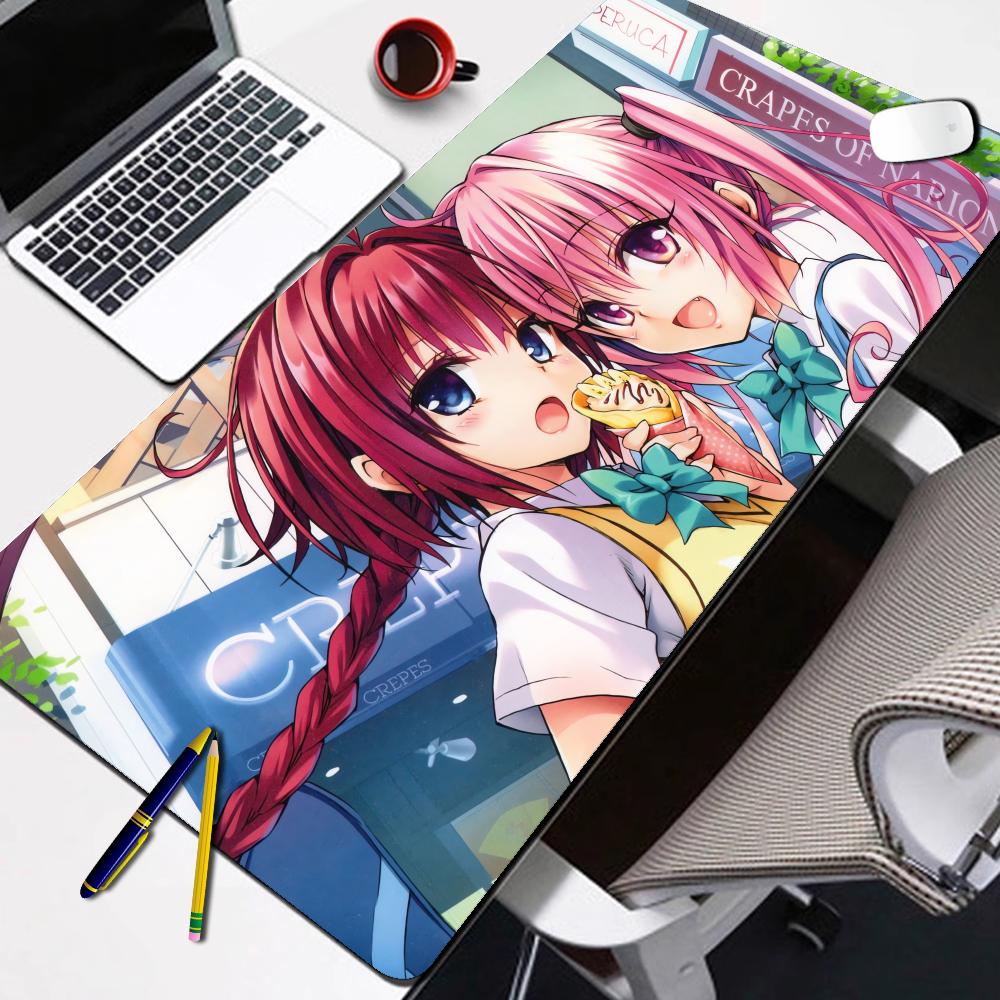 Rubber Mouse Pad To LoveRu HD Printing Keyboard Desk Mats Kawai Cute Girl NonSlip Desk Mat XXLxcm Student Writing Pad