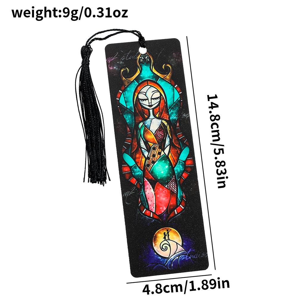 MINISO Skeleton Art Acrylic Bookmark,Halloween Jack Sally Fans' Books, Accessories, Learning Stationery